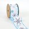 LaRibbons 2 1/2" Wired Ribbon | "Glitter Snowflake" White/Blue | 10 Yard Roll